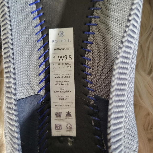 Rothy's Gray Textile The Point Flat Comfort Slip On Women’s US 9.5 - Picture 8 of 9